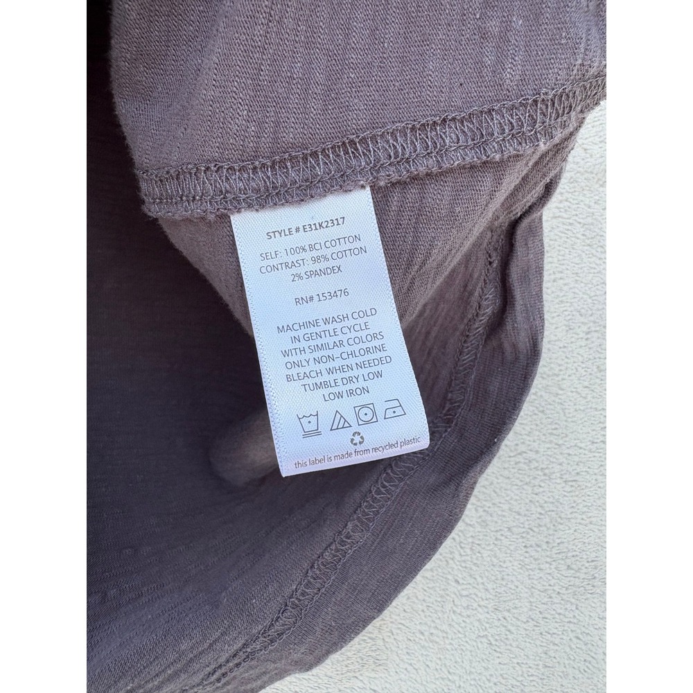 Evereve Womens Muscle Tank Top L Gray Slub Knit Minimalist Edgy Workout Lounge - Picture 6 of 6